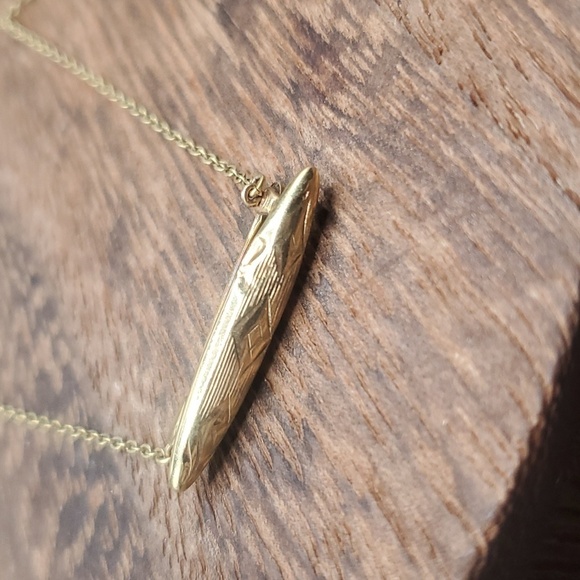 B518 solid gold Antique chatelaine bar pin - Picture 2 of 7